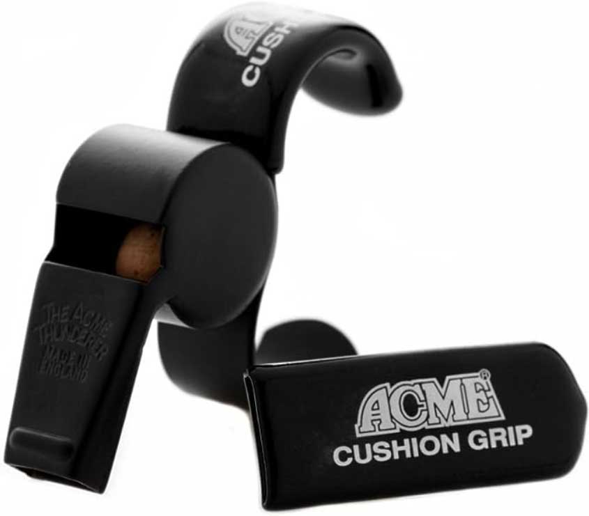 ACME Thunderer Finger Grip Official Referee Whistle - Matt Black Finish